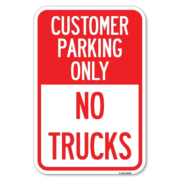 Signmission Reserved Parking Sign Customer Parking O Heavy-Gauge Aluminum Sign, 12" x 18", A-1218-23051 A-1218-23051 - main